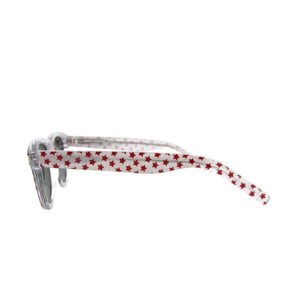 Saint Laurent Women's Classic Silver Glitter Acetate Sunglasses - Picture 5 of 7